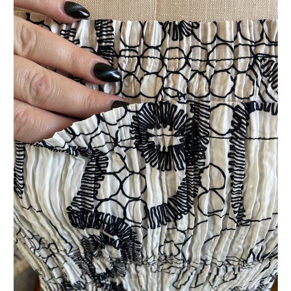 NWOT Alquema Micro Pleat Black & White Print Pinafore Dress Size Large - Picture 5 of 8